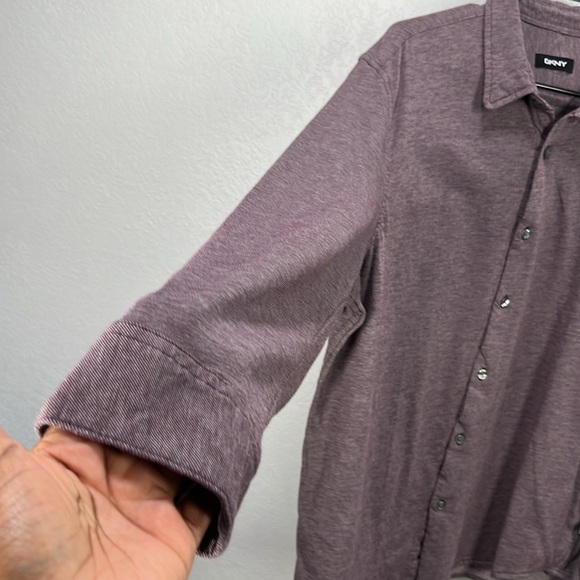 DKNY Men's Casual Button Down in Deep Purple Cotton Long Sleeve Sz XXL Career - Picture 5 of 10